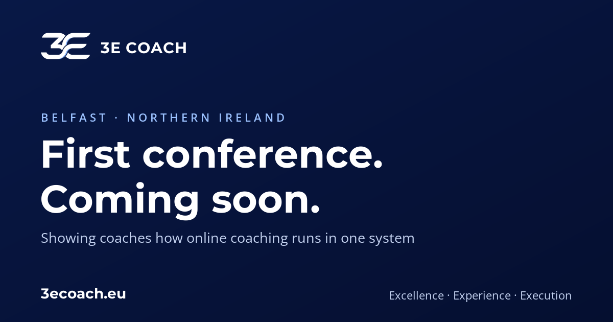 3E COACH at a conference in Belfast: our first event, coming soon