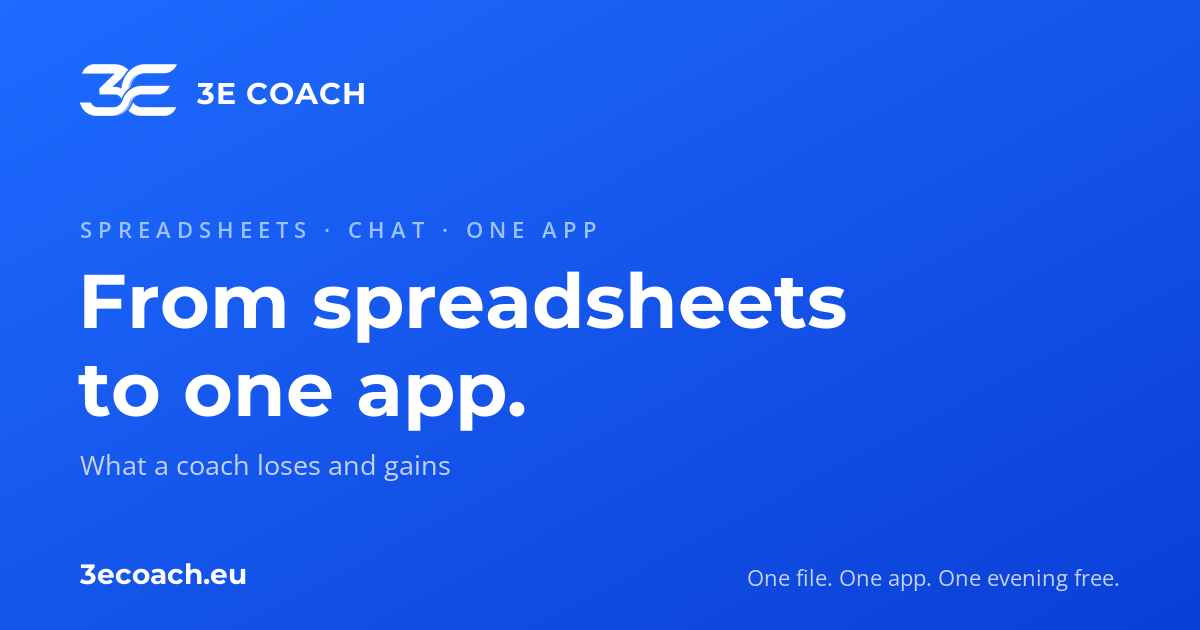 A coach moving from spreadsheets and chat messages to one app