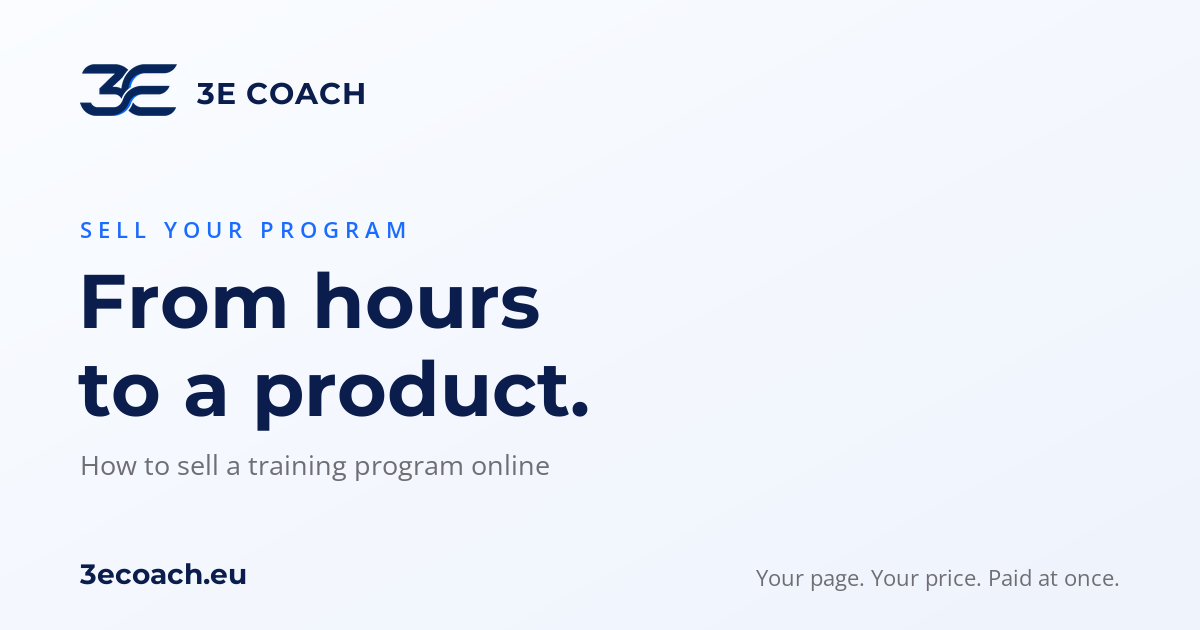 A coach selling a training program online from their public page